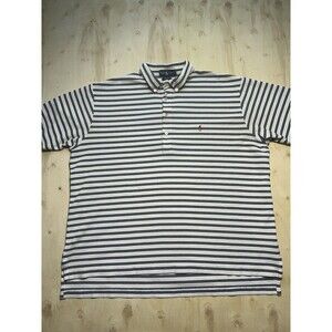 Polo Ralph Lauren Men's Big & Tall XL Striped Short Sleeve Polo Shirt White/Navy